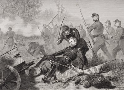 Death of General Isaac Stevens during the attack on Chantilly, Virginia by Alonzo Chappel